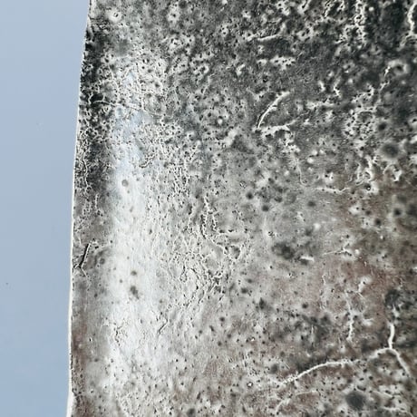 TN−35 谷井直人　銀彩四方皿　TN-35 Naoto Tanii Silver-glazed square plate