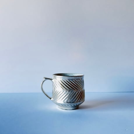 TNｰ90 谷井直人　銀彩しのぎビードロマグカップ　Silver-Glazed Shinogi Bidoro Mug