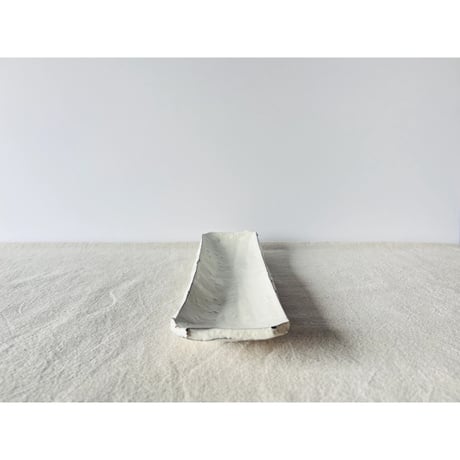T−123 辻村史朗　粉吹長皿　共箱付　Shiro Tsujimura Kofuki Rectangular Plate