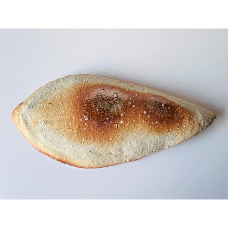 T−110 辻村史朗　伊賀葉皿　共箱有Shiro Tsujimura Iga Leaf Plate (Iga-style Leaf-shaped Plate)