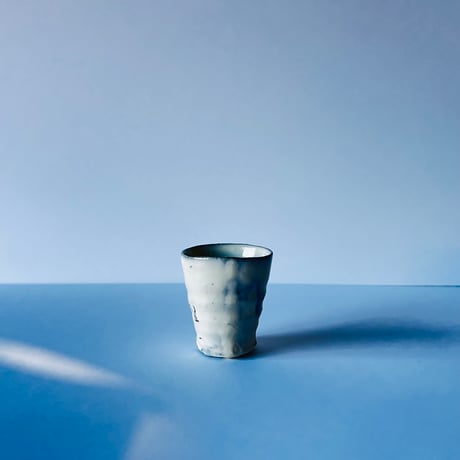 Tー87 辻村史朗　粉吹ぐい呑　共箱有　Shiro Tsujimura Powdered Sake Cup