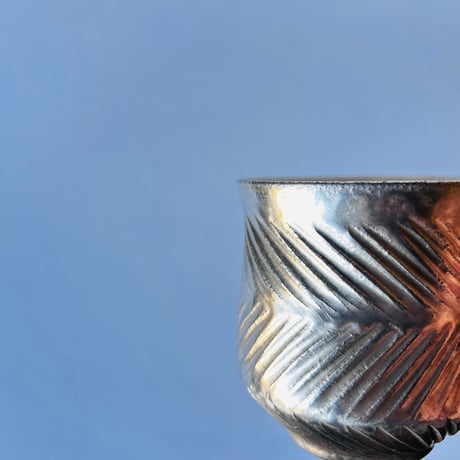 TNｰ91 谷井直人　銀彩しのぎビードロマグカップ　Silver-Glazed Shinogi Bidoro Mug