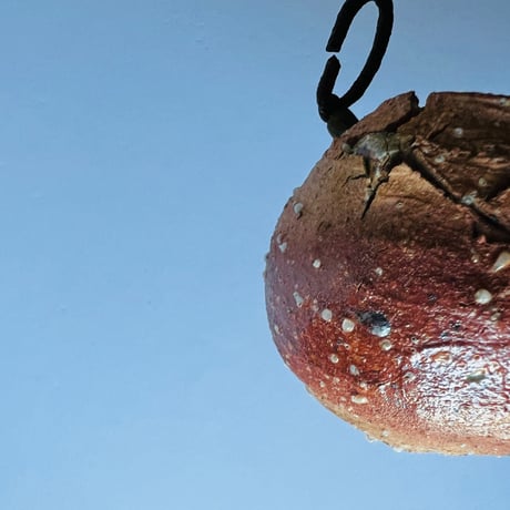 Tｰ54 辻村史朗　信楽蹲掛花入　共箱有　Shiro Tsujimura Shigaraki Uzukumaru hanging vase
