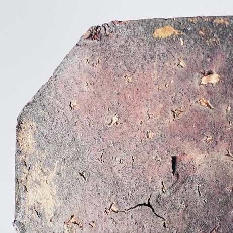 T−127 辻村史朗　焼き締め八角皿　共箱付　Shiro Tsujimura Yakishime Octagonal Plate