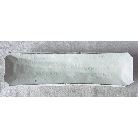 T−123 辻村史朗　粉吹長皿　共箱付　Shiro Tsujimura Kofuki Rectangular Plate