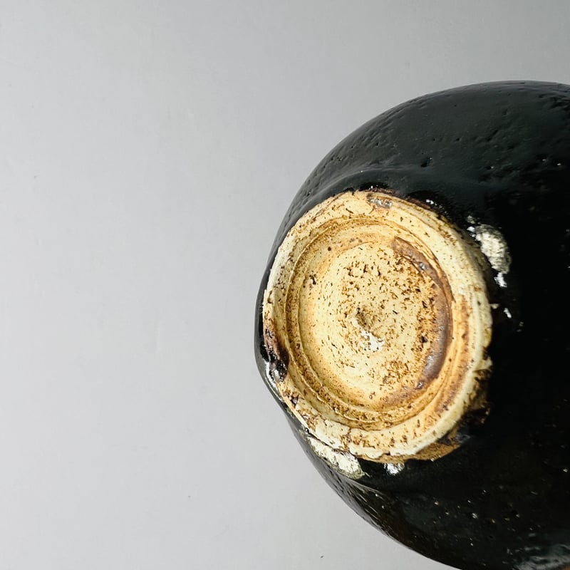 Sー9 鈴木大弓 黒高麗徳利 箱付き Suzuki Hiroyumi Black Korean