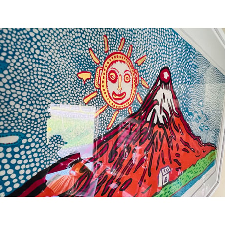 Kー3 草間彌生　木版画　Yayoi Kusama　“When Life Boundlessly Flares Up to the Universe” woodblock print