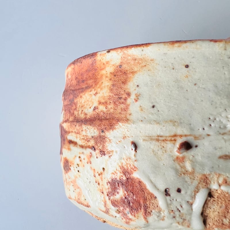 T-72辻村史朗 志野茶碗 共箱有 Shiro Tsujimura Shino tea bow