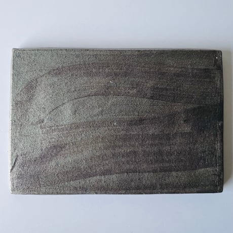 TN−26 谷井直人　銀彩四方皿　Naoto Tanii, Silver-glazed square plate