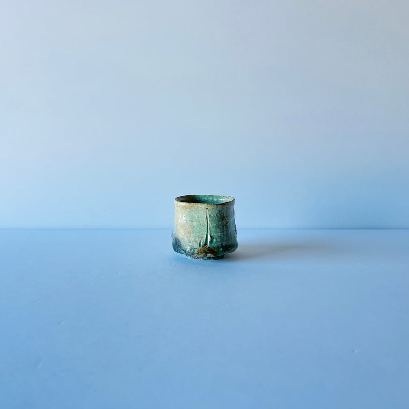 Fー22 古谷和也 伊賀角ぐい呑 共箱有 Kazuya Furutani Iga Square