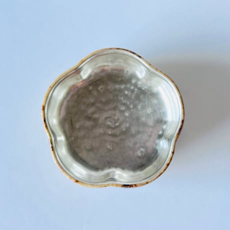 TN−122 谷井直人　銀彩黒流輪花小鉢 Naoto Tanii Silver Glaze Black Flow Rinka Bowl