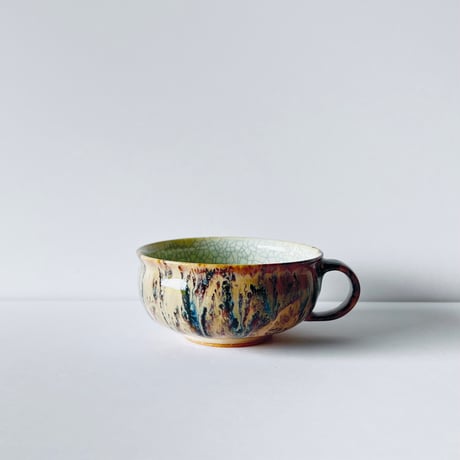 TN−117 谷井直人　黒流青磁貫入マグカップ Naoto Tanii Black Flow Celadon Crackled Mug