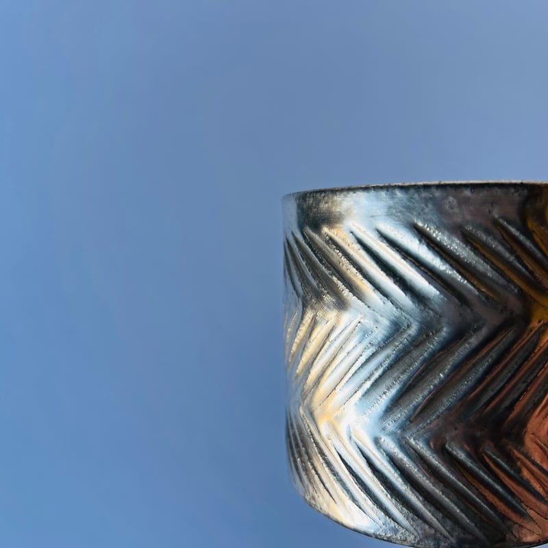 TNｰ88 谷井直人 銀彩しのぎビードロマグカップ Silver-Glazed Shinogi