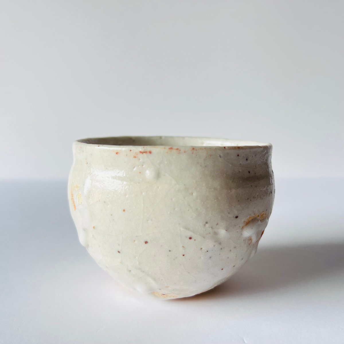 T−134 辻村史朗 粉吹ワインカップ大 共箱付 Shiro Tsujimura Large