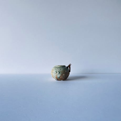 Tｰ53 辻村史朗　伊賀蹲掛花入　共箱有　Shiro Tsujimura Iga Uzukumaru Flower Vase