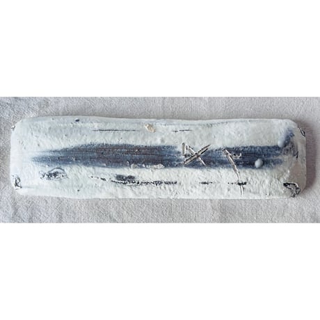 T−123 辻村史朗　粉吹長皿　共箱付　Shiro Tsujimura Kofuki Rectangular Plate
