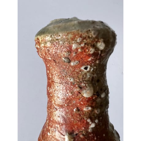 Tｰ61 辻村史朗　伊賀一輪挿掛花入　共箱有　Shiro Tsujimura Iga Flower Vase