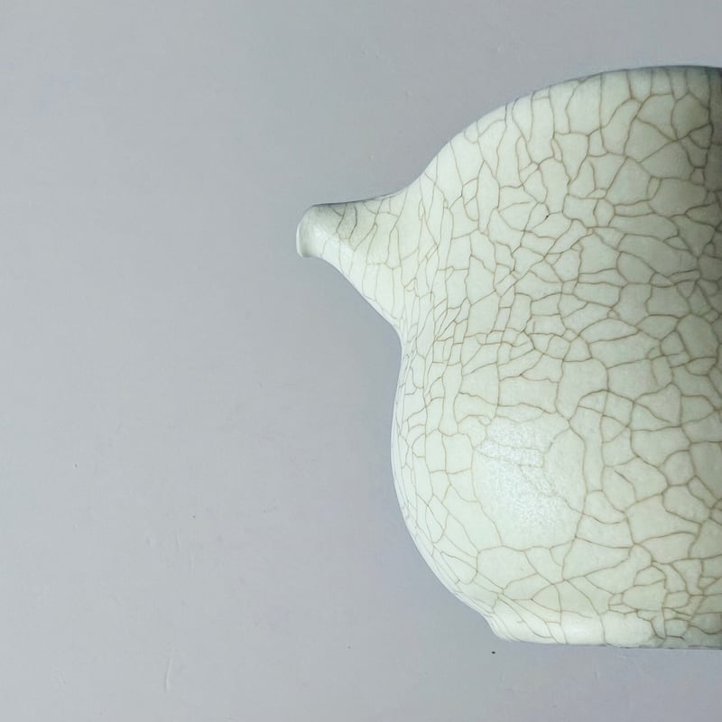 TN−124 谷井直人 銀彩白釉貫入片口 Naoto Tanii Silver Glaze W