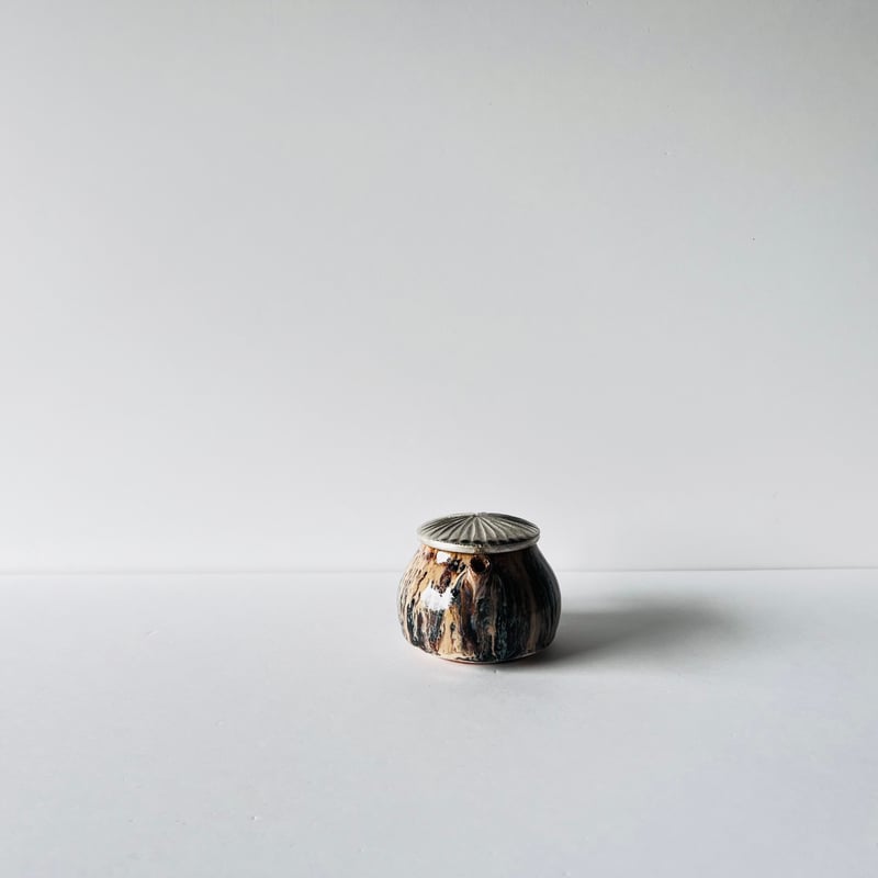 TNー49 谷井直人 銀彩黒流ポット Naoto Tanii Silver-glazed Bl