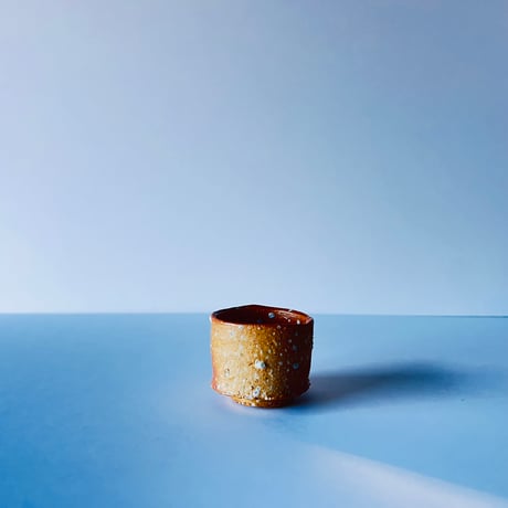 Tー95 辻村史朗　信楽ぐい呑　共箱有　Shiro Tsujimura Shigaraki sake cup
