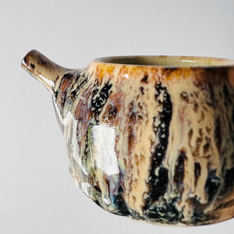 TNー44 谷井直人　黒流銀彩ポット　Naoto Tanii Black Flow Silver Glaze Pot