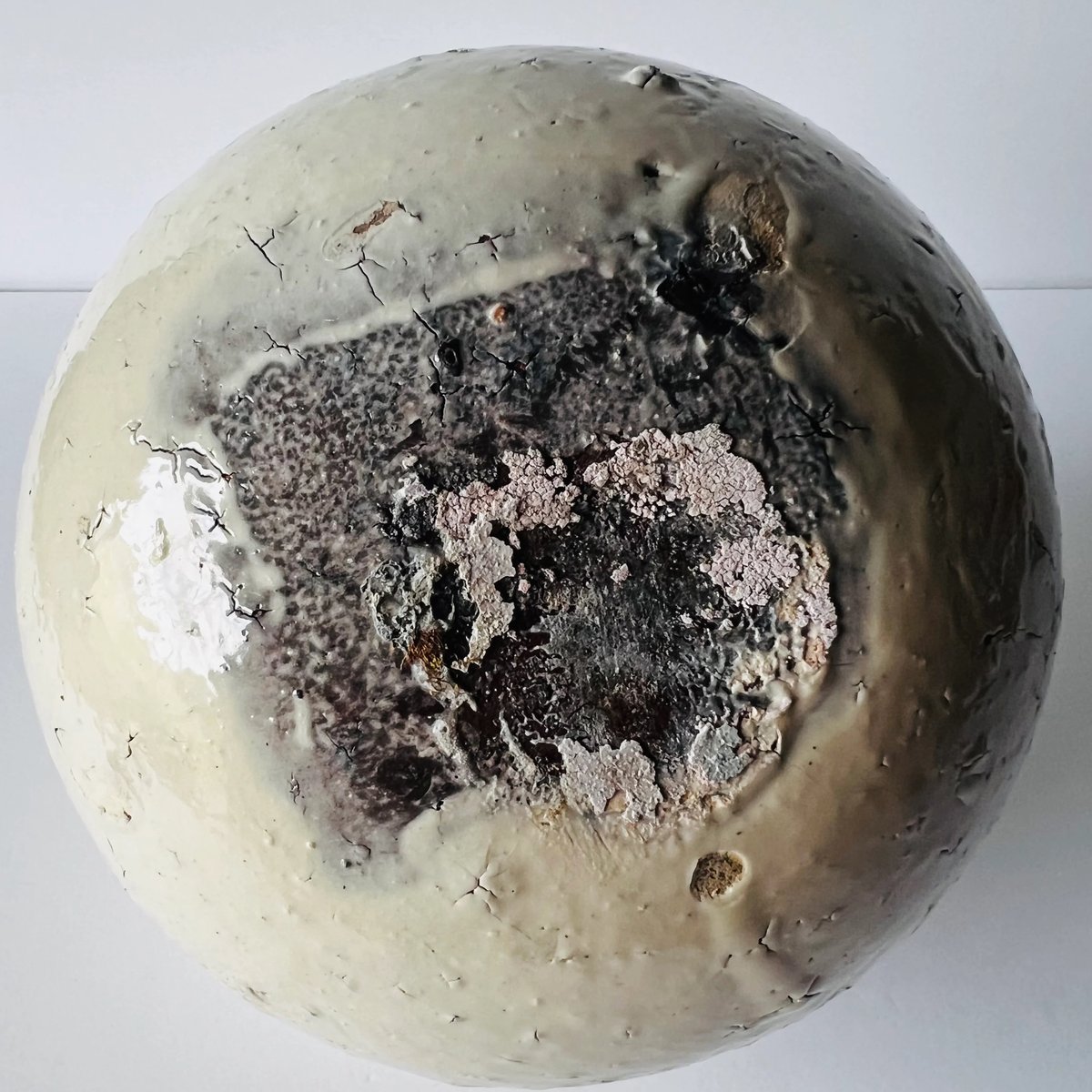 辻村史朗　粉引　丸壺 T−66 辻村史朗 粉引き丸壺 Shiro Tsujimura: Powdered Round