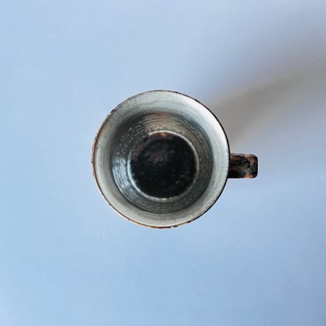 TNｰ84 谷井直人　銀彩黒流マグカップ　Silver-Glazed Black Drip Mug