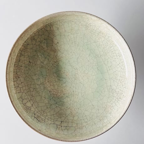 TNー50 谷井直人　銀彩ビードロコンポート皿　Naoto Tanii, Silver-glazed Vidro Compote Dish