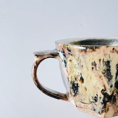 TNー53 谷井直人　黒流銀彩マグカップ　Naoto Tanii Black Flow Silver Mug