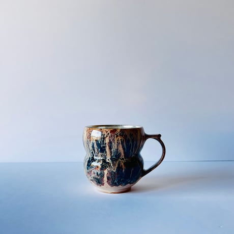TNｰ86 谷井直人　銀彩黒流マグカップ　Silver-Glazed Black Drip Mug