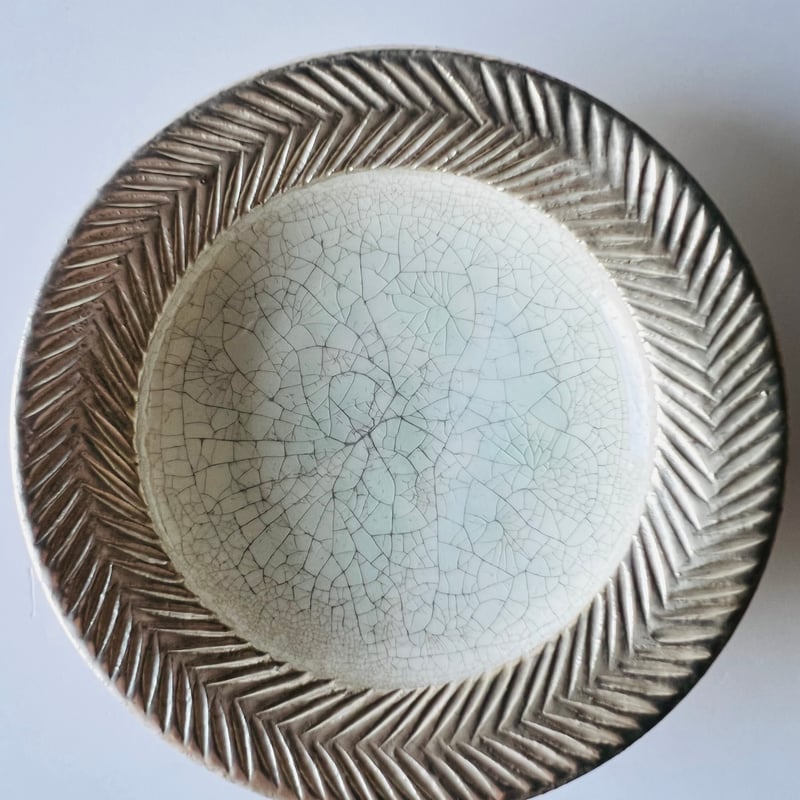 谷井直人　ビードロ×シルバー TNー65 谷井直人 銀彩ビードロしのぎリム皿 Naoto Tanii