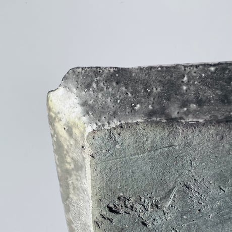 TN−123 谷井直人　銀泥正角平皿 Naoto Tanii Silver Slip Square Plate