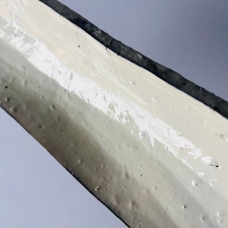 T−122 辻村史朗　粉吹長皿　共箱付　Shiro Tsujimura Kofuki Rectangular Plate