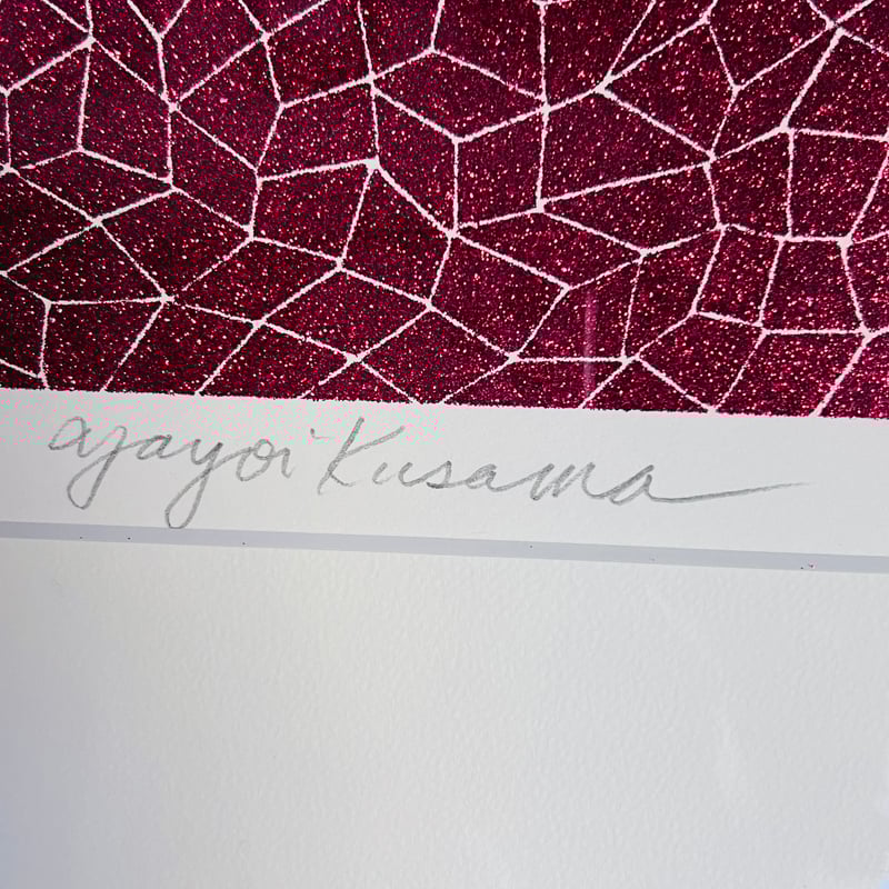 Kー1 草間彌生 「FLOWERS（花）」シルクスクリーン（ラメ）Yayoi