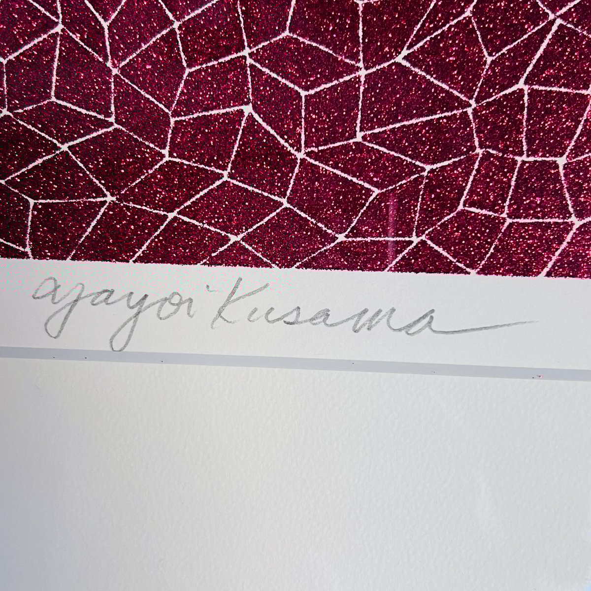 Kー1 草間彌生 「FLOWERS（花）」シルクスクリーン（ラメ）Yayoi