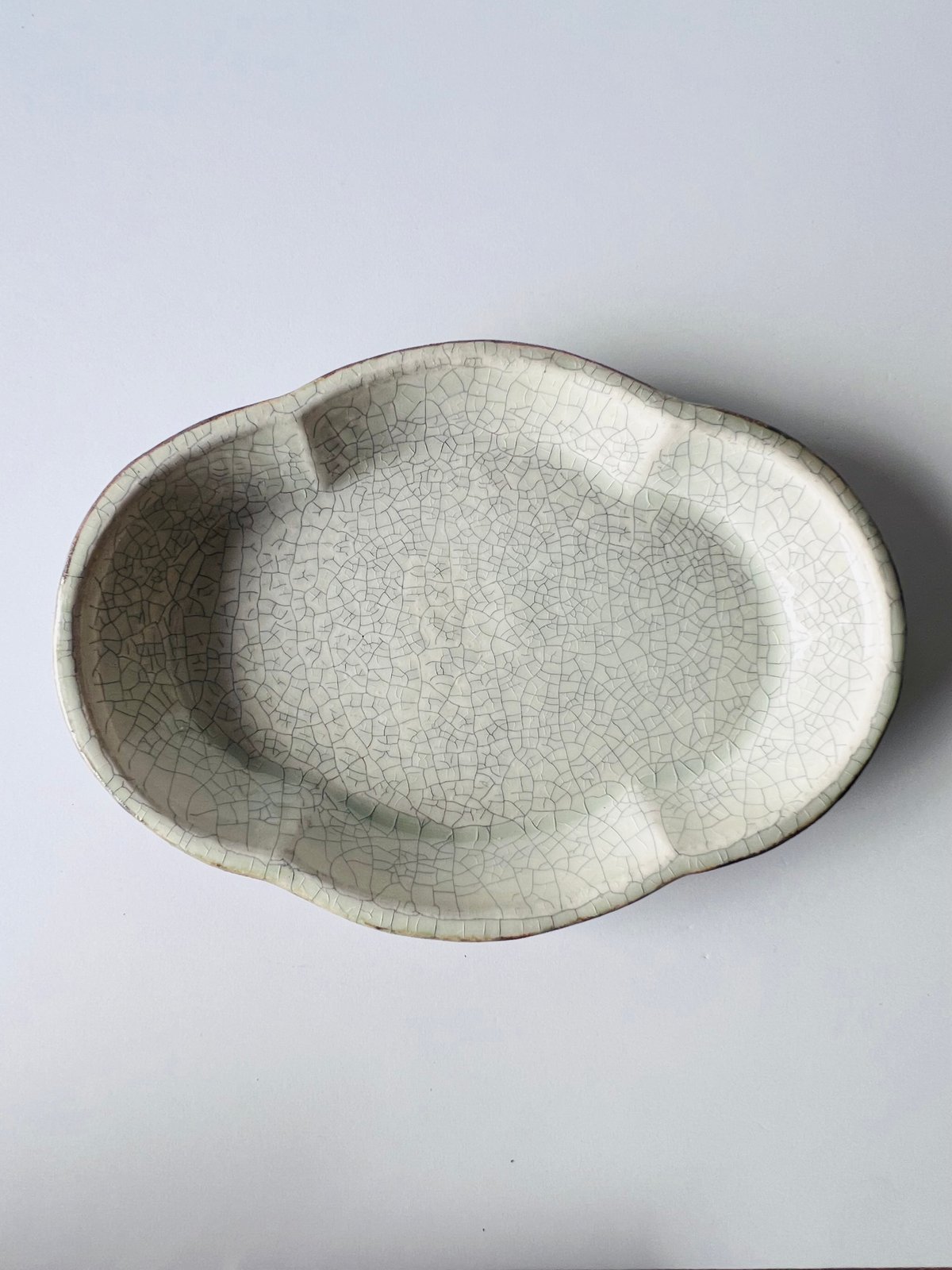 TN−22 谷井直人 銀彩ビードロ木瓜皿 Naoto Tanii, Silver-glazed