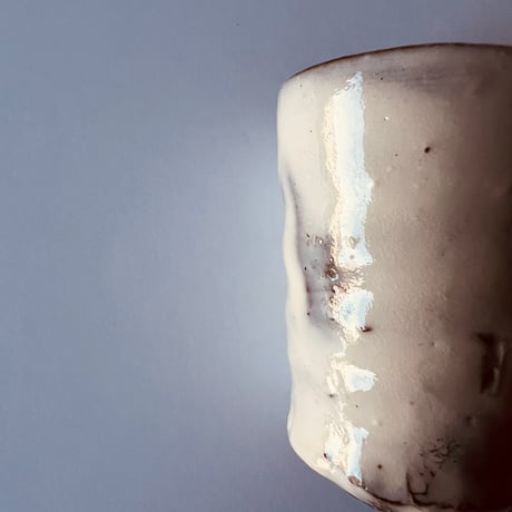 Tー87 辻村史朗　粉吹ぐい呑　共箱有　Shiro Tsujimura Powdered Sake Cup