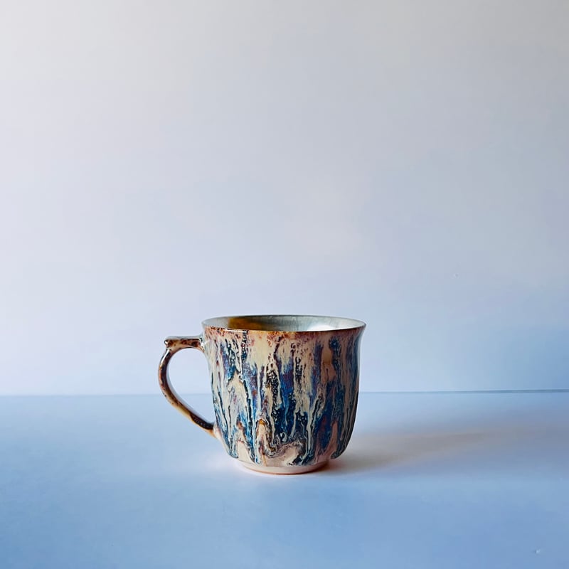 TNｰ84 谷井直人 銀彩黒流マグカップ Silver-Glazed Black Drip M