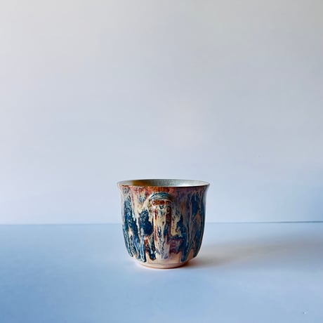 TNｰ84 谷井直人　銀彩黒流マグカップ　Silver-Glazed Black Drip Mug