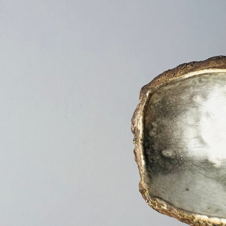TN−16 谷井直人　銀彩ビードロ四方皿　TN-16 Naoto Tanii, Silver-glazed Vidro square plate