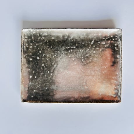 TNー37 谷井直人　銀彩四方皿小　Naoto Tanii Silver-colored square plate small