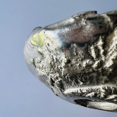 TN−33 谷井直人　銀彩ビードロ四方皿　TN-33 Naoto Tanii, Silver-glazed Vidro square plate