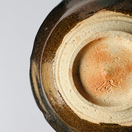 OSー4 岡本修一　飴唐津四方皿　Shuichi Okamoto Amber Karatsu Square Plate