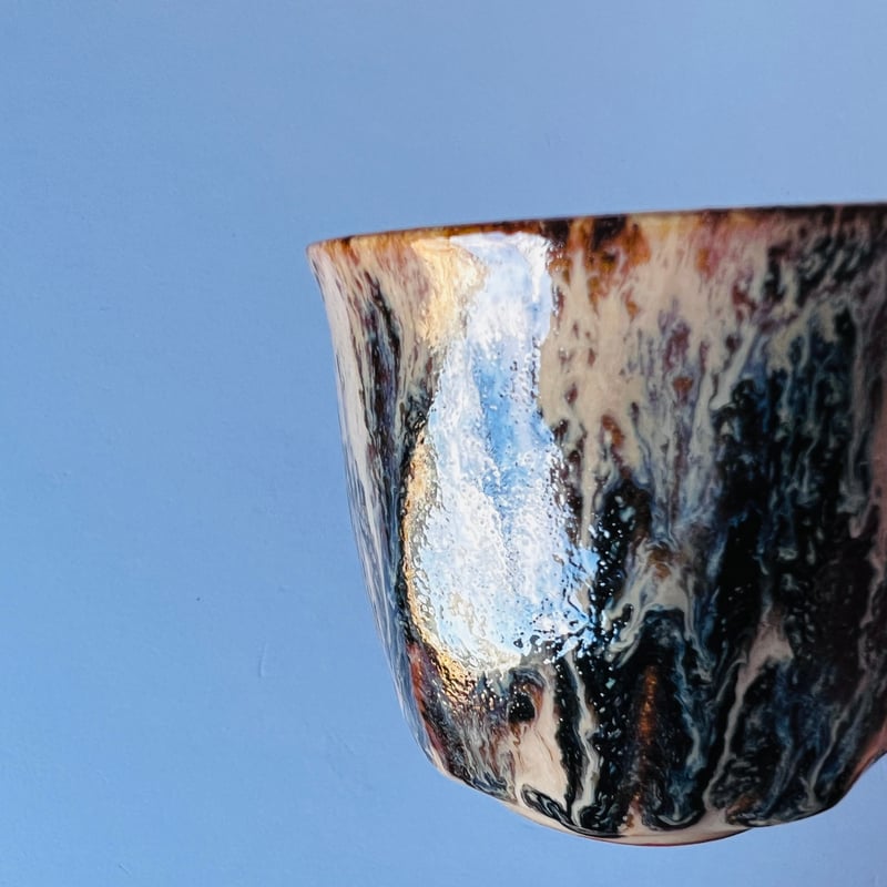 TNｰ84 谷井直人 銀彩黒流マグカップ Silver-Glazed Black Drip M