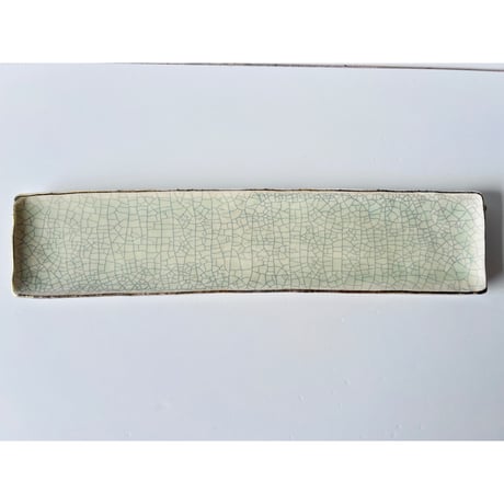 TNー72 谷井直人　銀彩ビードロ長皿　Naoto Tanii – Silver-Glazed Bidoro Long Plate