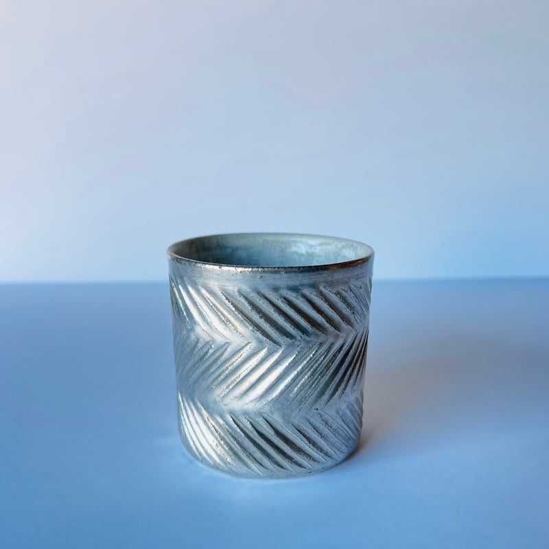 TNｰ89 谷井直人 銀彩しのぎビードロマグカップ Silver-Glazed Shinogi