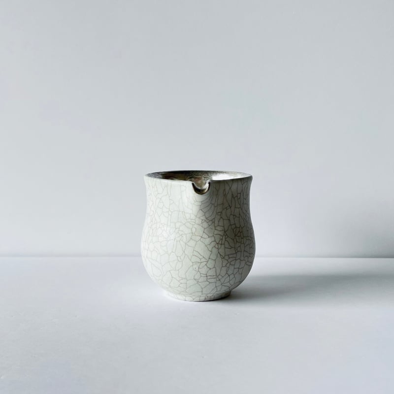 TN−124 谷井直人 銀彩白釉貫入片口 Naoto Tanii Silver Glaze W