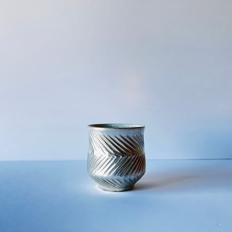 TNｰ91 谷井直人　銀彩しのぎビードロマグカップ　Silver-Glazed Shinogi Bidoro Mug
