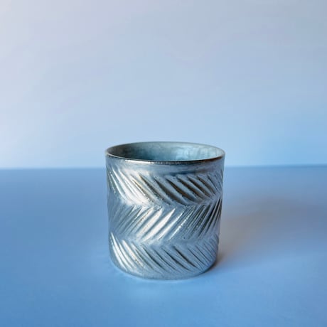 TNｰ88 谷井直人　銀彩しのぎビードロマグカップ　Silver-Glazed Shinogi Bidoro Mug