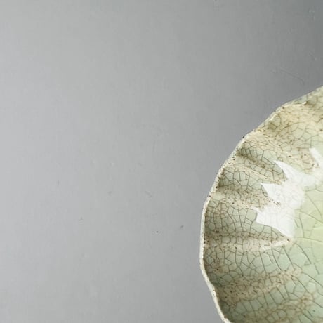 TNー47 谷井直人　銀彩ビードロ豆皿　Naoto Tanii, Silver-glazed Vidro Small Plate